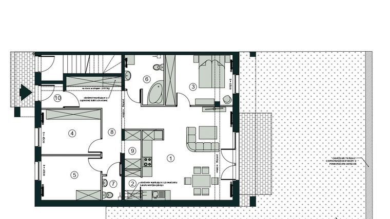 Rzut - Mieszkanie na sprzedaż 4 pokoje o powierzchni 95,27 m² - numer F1 w Aleja Wiśniowa Pogórze