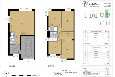 Rzut - Dom na sprzedaż 5 pokoi o powierzchni 139,35 m² - numer 41/17/A w Zegrze Residence