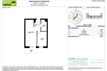 Rzut - Mieszkanie na sprzedaż 2 pokoje o powierzchni 42,51 m² - numer 28/29 w Symfonia Ptasia 28