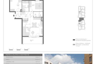 Rzut - Mieszkanie na sprzedaż 3 pokoje o powierzchni 63,99 m² - numer M-9 w Forma Augustów