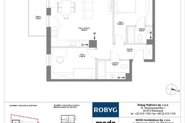 Rzut - Mieszkanie na sprzedaż 3 pokoje o powierzchni 72,65 m² - numer C.1M04 w Początek Piątkowo bud. C