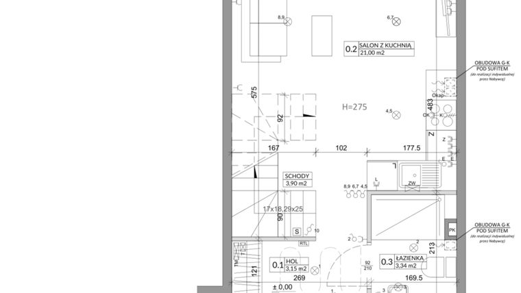 Rzut - Dom na sprzedaż 3 pokoje o powierzchni 64,2 m² - numer 19A w Ogrody Przyjaciół 5 etap II