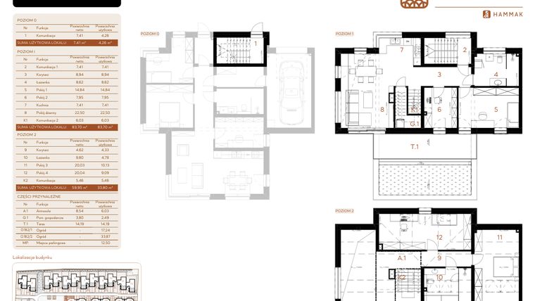 Rzut - Mieszkanie na sprzedaż 6 pokoi o powierzchni 121,76 m² - numer 18.2 w Kosocicka Forest