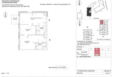 Rzut - Mieszkanie na sprzedaż 3 pokoje o powierzchni 56,03 m² - numer 6 w RZ21