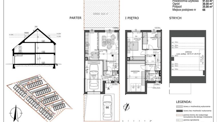Rzut - Mieszkanie na sprzedaż 4 pokoje o powierzchni 109,45 m² - numer B7/L1 w Słoneczne Ogrody