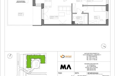 Rzut - Mieszkanie na sprzedaż 3 pokoje o powierzchni 66,03 m² - numer PT/A/0/4 w Przystanek Tarnogaj
