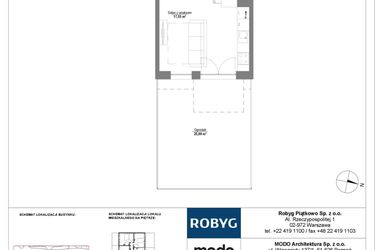 Rzut - Mieszkanie na sprzedaż 1 pokój o powierzchni 29,99 m² - numer 0M05 w Początek Piątkowo bud. F