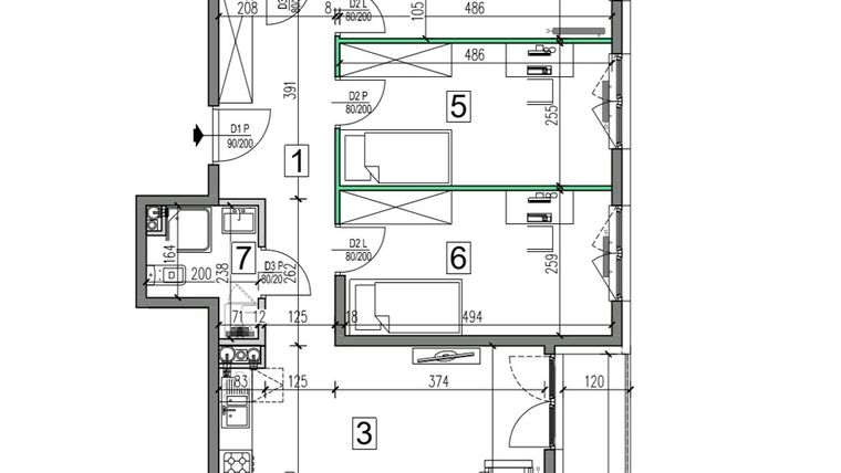 Rzut - Mieszkanie na sprzedaż 4 pokoje o powierzchni 85,78 m² - numer B-8 w Nowa Lipska