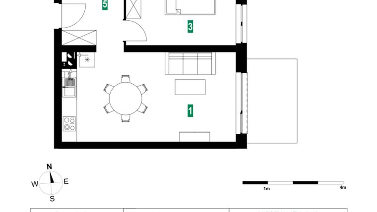 Rzut - Mieszkanie na sprzedaż 3 pokoje o powierzchni 56,53 m² - numer A.A.16 w Park Śliwowa