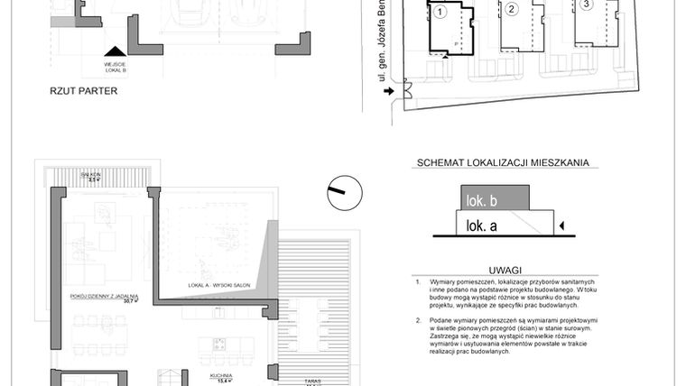 Rzut - Mieszkanie na sprzedaż 5 pokoi o powierzchni 114,7 m² - numer 1B w Nove Bema
