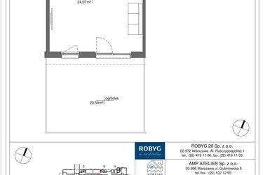 Rzut - Mieszkanie na sprzedaż 1 pokój o powierzchni 32,11 m² - numer PP/1/B/0/2 w Praga Piano