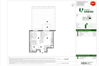 Rzut - Mieszkanie na sprzedaż 2 pokoje o powierzchni 36,36 m² - numer B4 w Osiedle Urbino etap 4.1