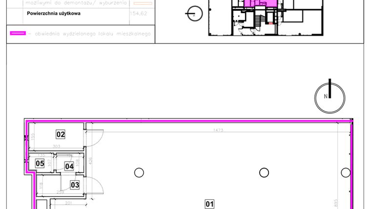 Rzut - Lokal użytkowy na sprzedaż 1 pokój o powierzchni 154,62 m² - numer 2.C.14 w Nowe Miasto Polesie etap IIIa