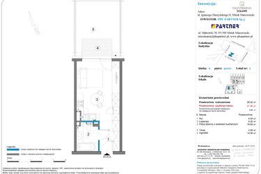 Rzut - Mieszkanie na sprzedaż 1 pokój o powierzchni 28,22 m² - numer A.0.03 w Daszyńskiego Square etap 1