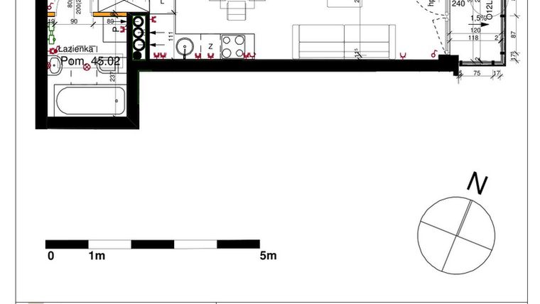Rzut - Mieszkanie na sprzedaż 1 pokój o powierzchni 28,15 m² - numer M45 w Srebrzyńska Park IV