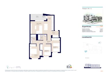 Rzut - Mieszkanie na sprzedaż 3 pokoje o powierzchni 98,5 m² - numer 2-C w Apartamenty w Alicante - 36142881