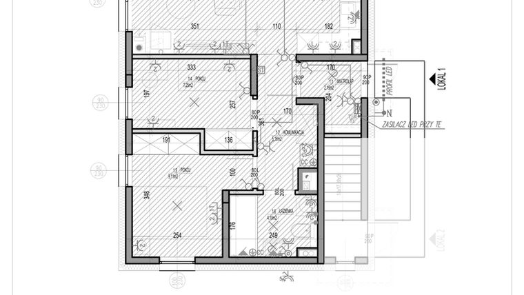 Rzut - Mieszkanie na sprzedaż 3 pokoje o powierzchni 55,52 m² - numer D1.1 w HEJ! Baniocha D