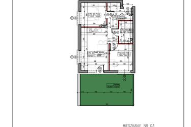 Rzut - Mieszkanie na sprzedaż 3 pokoje o powierzchni 39,22 m² - numer 3 w Janowska