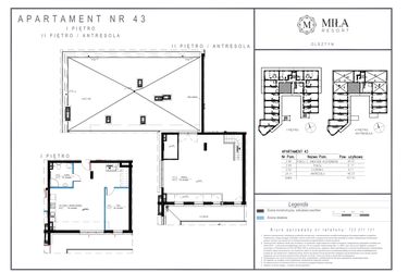 Rzut - Mieszkanie na sprzedaż 3 pokoje o powierzchni 107,41 m² - numer 43 w Miła Resort