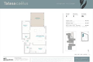 Rzut - Mieszkanie na sprzedaż 2 pokoje o powierzchni 65 m² - numer 2.2A w Talasa Caelus -  Denia