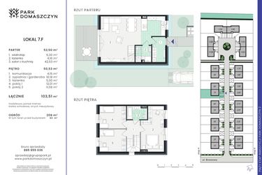 Rzut - Dom na sprzedaż 5 pokoi o powierzchni 103,51 m² - numer 7F w Park Domaszczyn 2 - etap 5