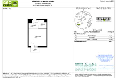 Rzut - Mieszkanie na sprzedaż 1 pokój o powierzchni 28,71 m² - numer 10D/35 w Jasielska 8C etap II