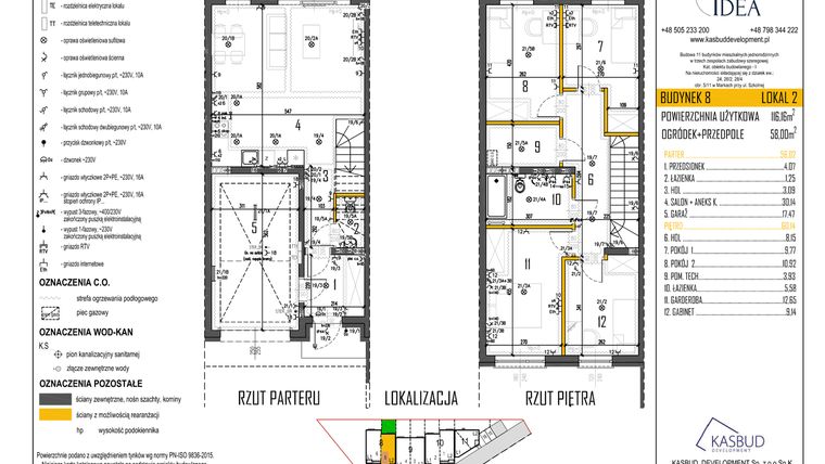 Rzut - Dom na sprzedaż 5 pokoi o powierzchni 116,79 m² - numer 8-L2 w Osiedle Idea etap II