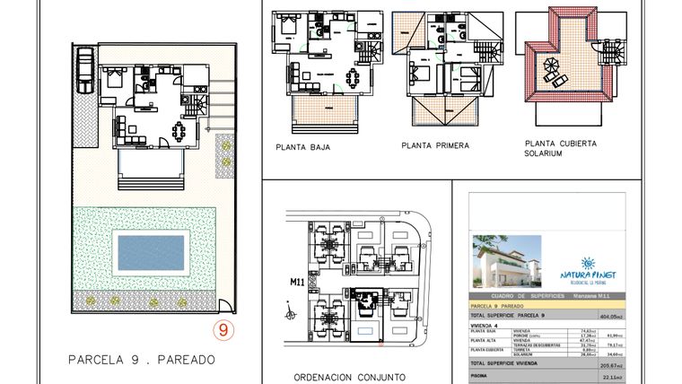 Rzut - Dom na sprzedaż 3 pokoje o powierzchni 205,67 m² - numer 9 w Willa w La Marina