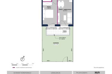 Rzut - Mieszkanie na sprzedaż 2 pokoje o powierzchni 36,4 m² - numer 200 w Moja Północna Etap III