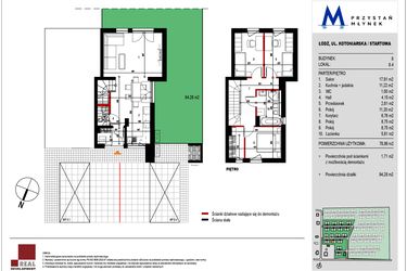 Rzut - Mieszkanie na sprzedaż 4 pokoje o powierzchni 78,79 m² - numer 8.4 w Przystań Młynek