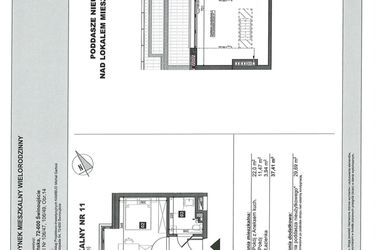 Rzut - Mieszkanie na sprzedaż 2 pokoje o powierzchni 37,41 m² - numer 11 w Słoneczne Świnoujście