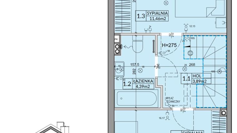 Rzut - Dom na sprzedaż 3 pokoje o powierzchni 65,67 m² - numer 16A w Nova Magdalenka 7