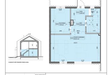 Rzut - Dom na sprzedaż 4 pokoje o powierzchni 77,26 m² - numer 10 w Ahoj Pogórze
