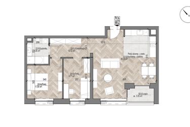 Rzut - Mieszkanie na sprzedaż 3 pokoje o powierzchni 67,22 m² - numer 22 w Apartamenty Czysta