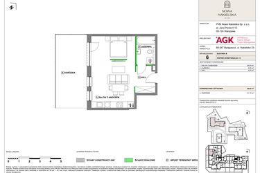 Rzut - Mieszkanie na sprzedaż 1 pokój o powierzchni 40,4 m² - numer NN-B-LM-06 w Nowa Nakielska by PHN