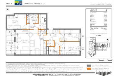 Rzut - Mieszkanie na sprzedaż 4 pokoje o powierzchni 112,96 m² - numer 7 w Tarasy Międzylesie