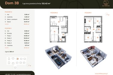 Rzut - Dom na sprzedaż 5 pokoi o powierzchni 132,53 m² - numer 3b w Klif Oksywie