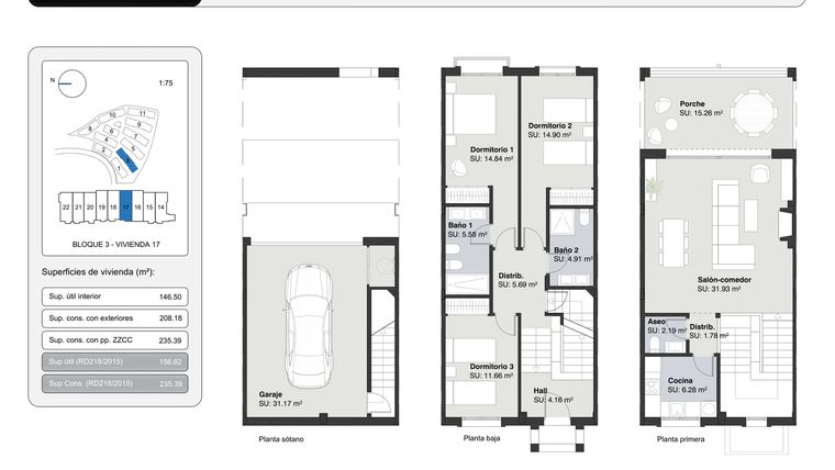 Rzut - Dom na sprzedaż 3 pokoje o powierzchni 235,59 m² - numer 17 w Altoasis