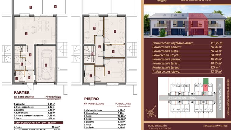 Rzut - Dom na sprzedaż 4 pokoje o powierzchni 113,2 m² - numer 24/2 w Dzielnica Hrabska etap IV
