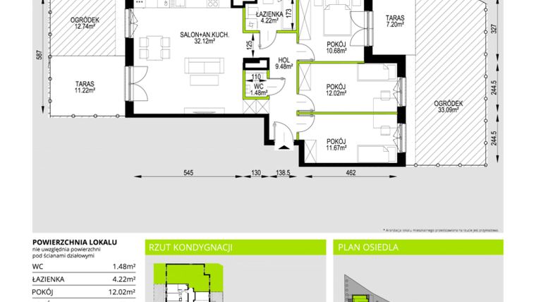 Rzut - Mieszkanie na sprzedaż 4 pokoje o powierzchni 81,67 m² - numer F/002 w Mała Praga