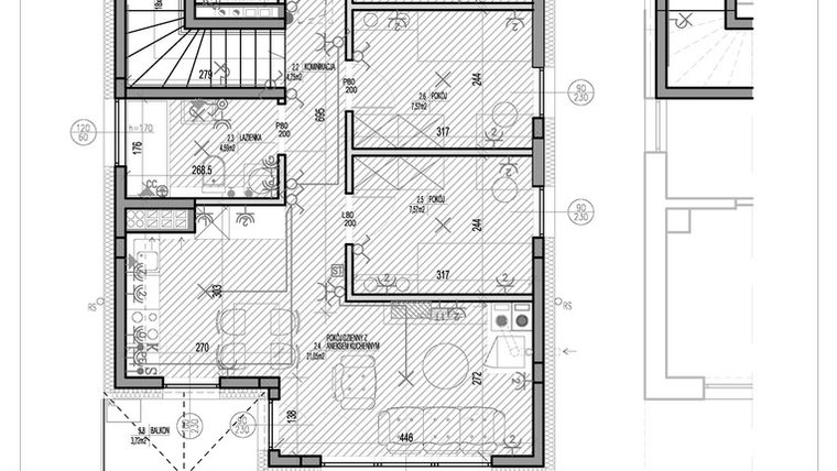 Rzut - Mieszkanie na sprzedaż 4 pokoje o powierzchni 62,96 m² - numer K5.2 w HEJ! Baniocha K