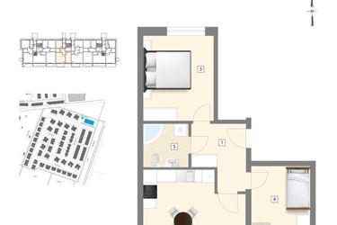 Rzut - Mieszkanie na sprzedaż 3 pokoje o powierzchni 64,12 m² - numer B2 w Błękitne Aleje Etap XV