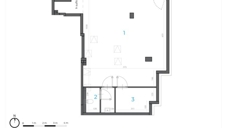 Rzut - Lokal użytkowy na sprzedaż 2 pokoje o powierzchni 82,65 m² - numer 1.U2 w Incepti Gaj 2