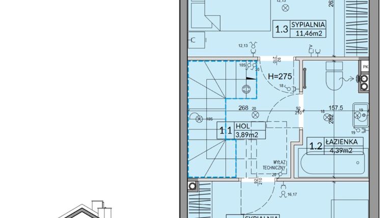 Rzut - Dom na sprzedaż 3 pokoje o powierzchni 65,67 m² - numer 13B w Nova Magdalenka 7