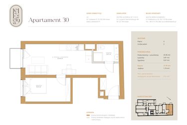 Rzut - Mieszkanie na sprzedaż 3 pokoje o powierzchni 58,86 m² - numer A30 w Lelewela 9