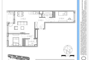 Rzut - Mieszkanie na sprzedaż 3 pokoje o powierzchni 68,91 m² - numer M165 w Osiedle Piltza etap X