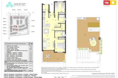 Rzut - Mieszkanie na sprzedaż 2 pokoje o powierzchni 85 m² - numer 8.112 w Mar de Pulpi - Almeria