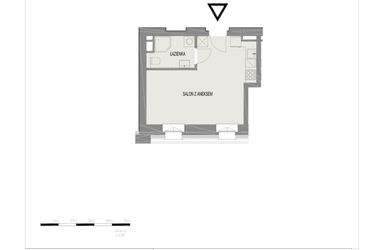 Rzut - Mieszkanie na sprzedaż 1 pokój o powierzchni 28,29 m² - numer A28 w Komuny Paryskiej 19a