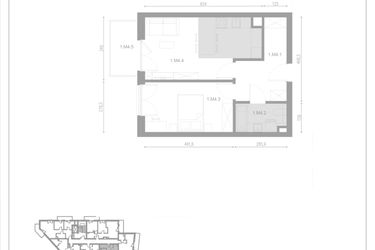 Rzut - Mieszkanie na sprzedaż 2 pokoje o powierzchni 48 m² - numer M4 w Apartamenty Casa Sole