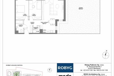 Rzut - Mieszkanie na sprzedaż 3 pokoje o powierzchni 68,1 m² - numer H3_0M03 w Piątkowo Residence etap II